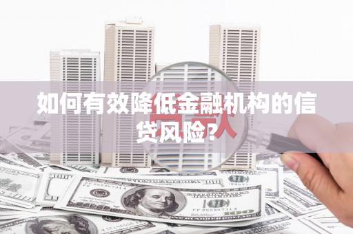 神池如何有效降低金融机构的信贷风险？
