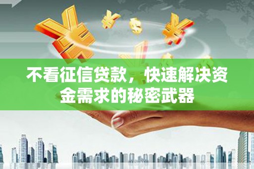 神池不看征信贷款，快速解决资金需求的秘密武器