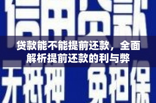 神池贷款能不能提前还款，全面解析提前还款的利与弊